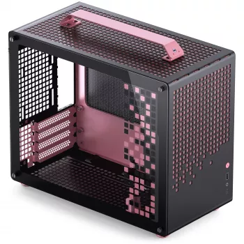 Caja Jonsplus MATX Handle Case Z20 Negro-Rosa – caja Mini/Micro/Flex-ATX con asa de transporte