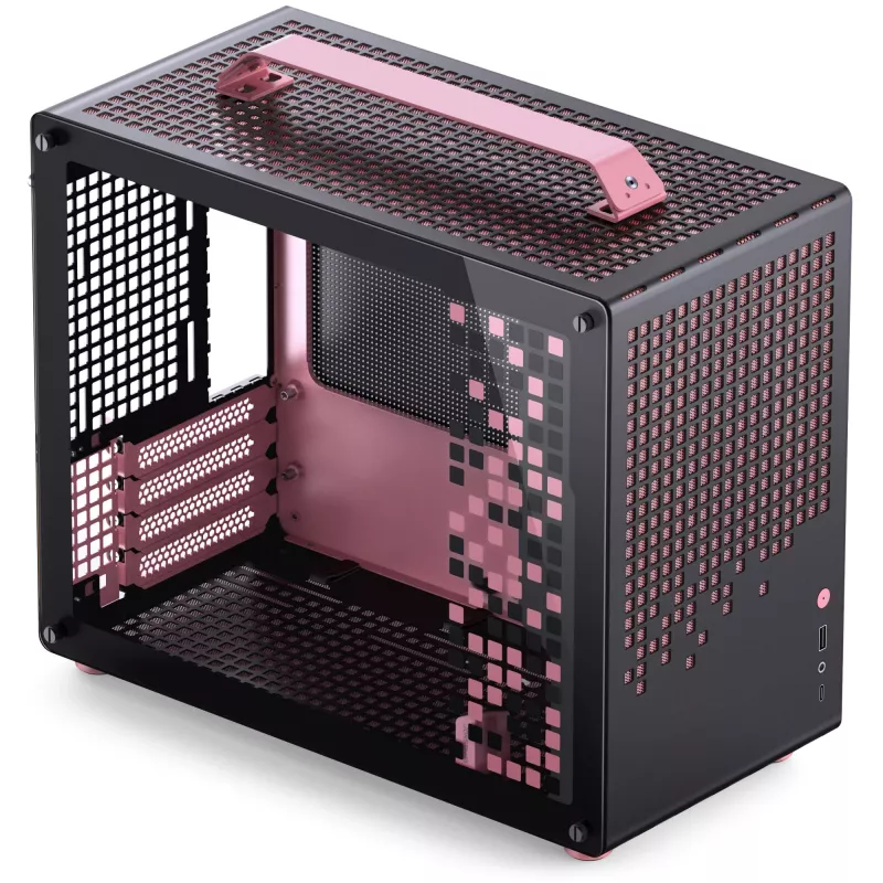 Caja Jonsplus MATX Handle Case Z20 Negro-Rosa – caja Mini/Micro/Flex-ATX con asa de transporte