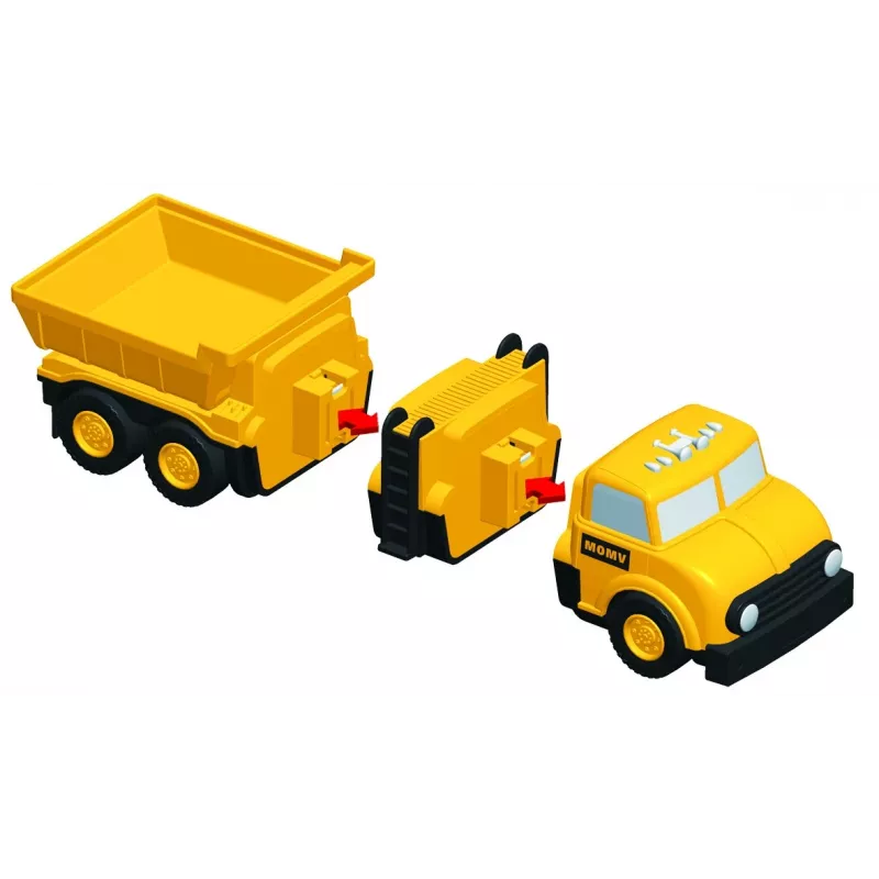 Set de vehículos Popular Playthings Mix or Match Vehicles Construction Negro Amarillo