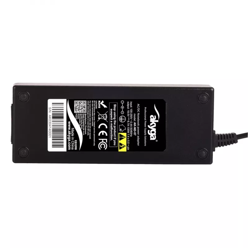Fuente de alimentación para portátil Akyga AK-ND-57 19,5 V / 6,7 A, 130 W, conector 7,4 x 5,0 mm con pin, para Dell