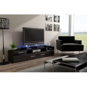 Soporte de TV Cama EVORA 200 wenge/negro brillante