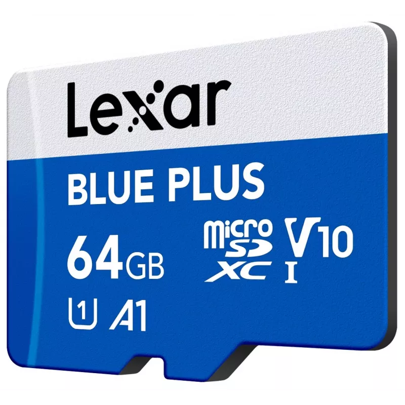 Tarjeta de memoria MicroSDXC Lexar BLUE PLUS 64 GB UHS‑I 100 MB/s U1 V10 (azul)