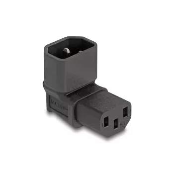 Adaptador de red DeLOCK IEC 60320 C14 a toma C13 10 A 90° negro 80472