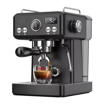 Cafetera de espresso de pistón HiBREW H10A con control de temperatura (negra)
