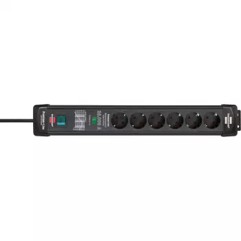 Regleta de enchufes Brennenstuhl 1951160400 1,8 m 6 salidas AC interior negro