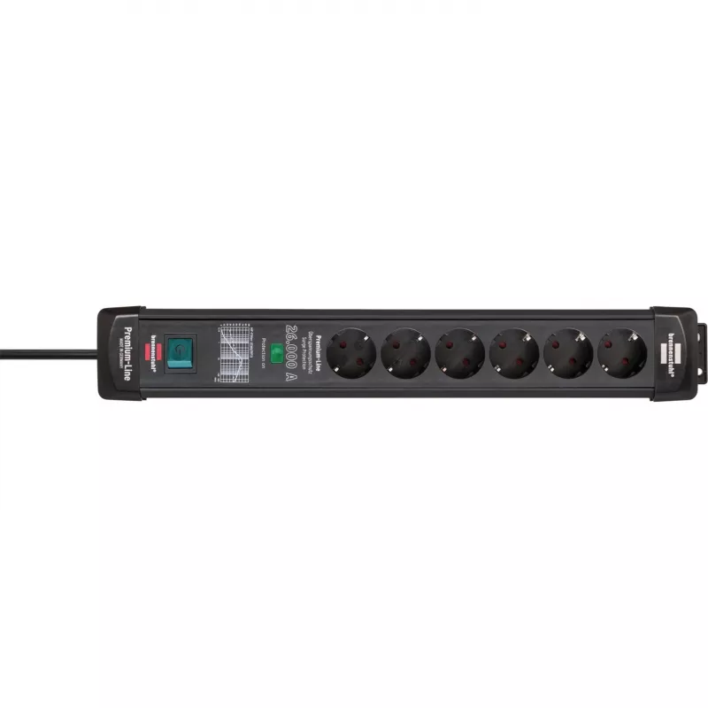 Regleta de enchufes Brennenstuhl 1951160400 1,8 m 6 salidas AC interior negro