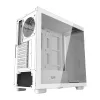 Caja de ordenador DarkFlash DS900G blanca — Mid-Tower, cristal templado, sin ventiladores