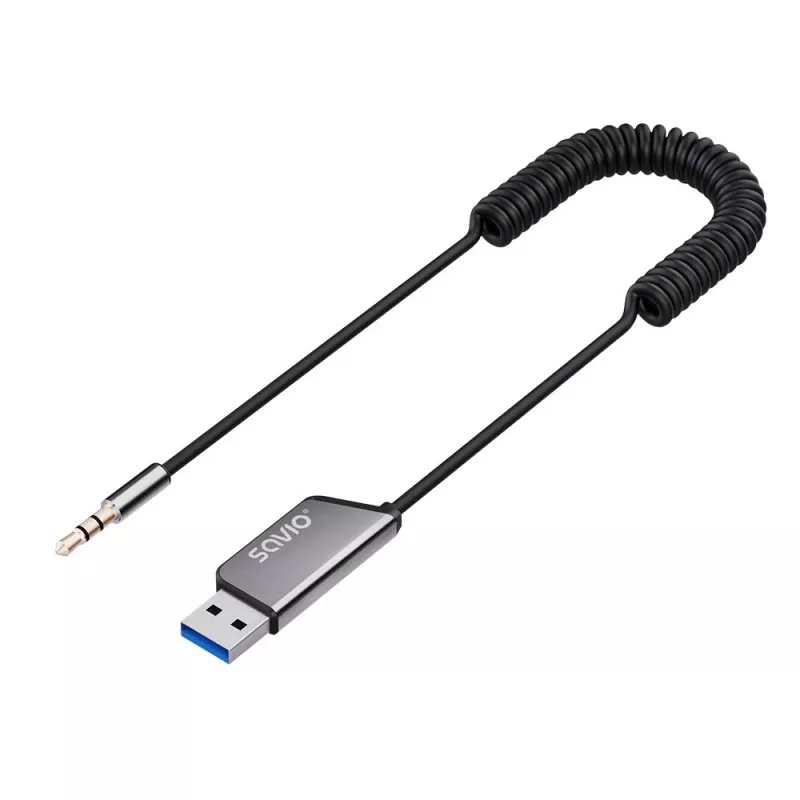 Savio TR-16 adaptador transmisor AUX con función manos libres, Bluetooth 5.3, Google Assistant/Siri