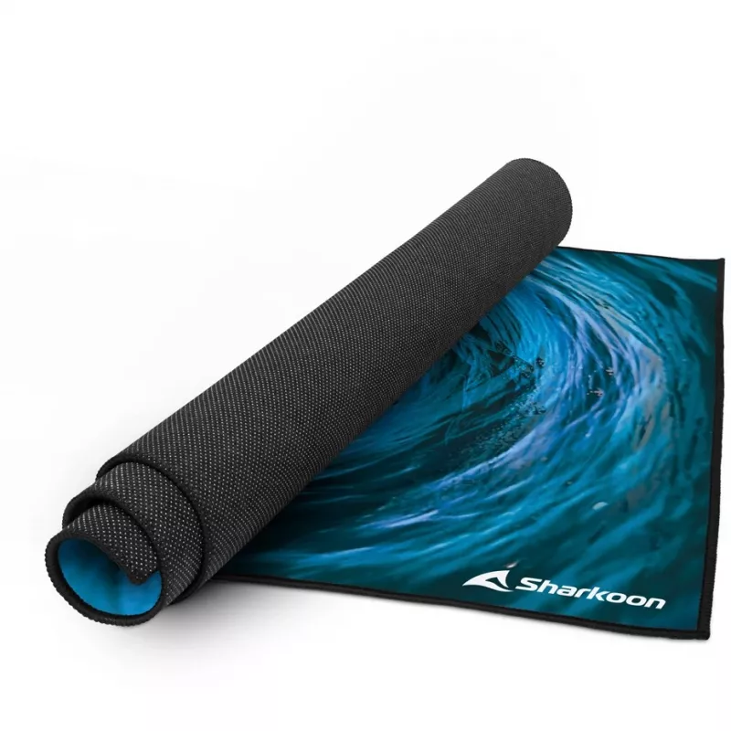 Sharkoon SKILLER SFM12 Undertow alfombrilla protectora de suelo, 140 x 100 cm, negro/azul/blanco