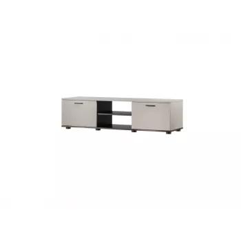 Mueble TV cama meble SOHO 140x43x37 cm — superficie cashmere, marco negro