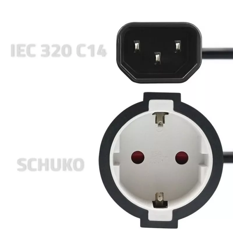 Adaptador de red QOLTEC 53906 IEC 320 C14 a SCHUKO 16A 250V