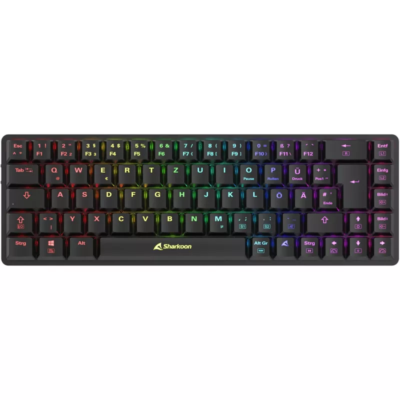 Teclado gaming Sharkoon PureWriter W65 RF Wireless QWERTZ Alemán Negro