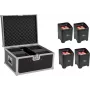 Set de iluminación LED con batería EUROLITE AKKU UP-4 Entry QCL Spot 4x — focos compactos recargables