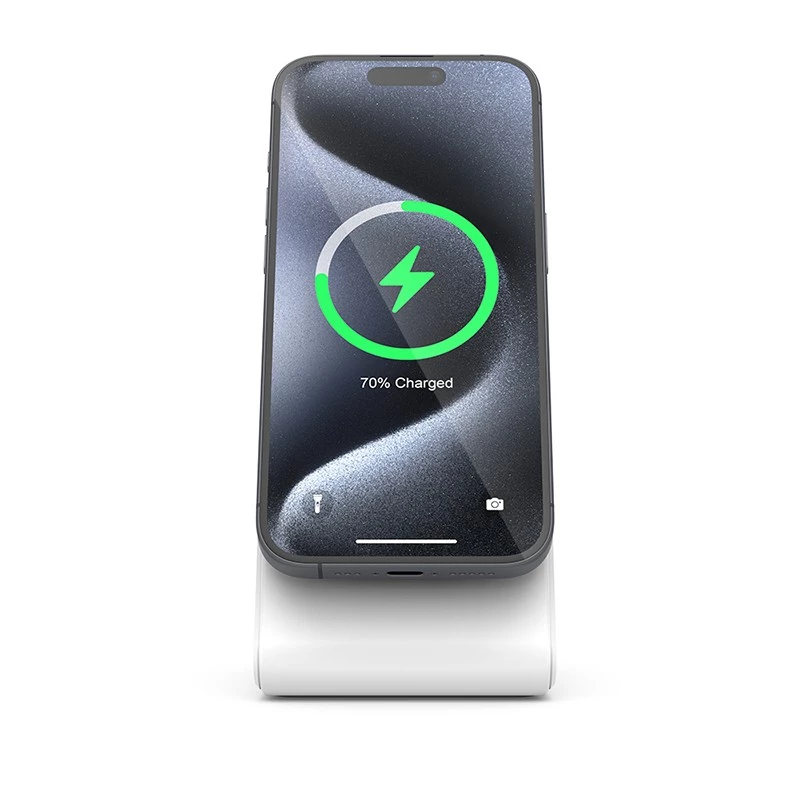 Cargador inalámbrico Crong CRG-MSS-WHT 10W carga rápida para dispositivos compatibles con Qi