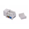 Módulo Keystone LANBERG KSU6-1090, Cat6 U/UTP plano, conector macho RJ-45 a conector hembra LSA, AWG 22/26, 14.5×16.1 mm, blanco