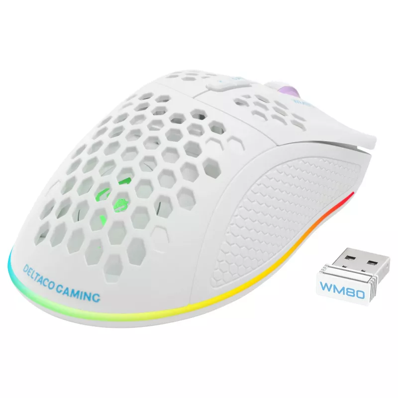 Ratón gaming Deltaco GAM-120-W RF inalámbrico USB Type-C