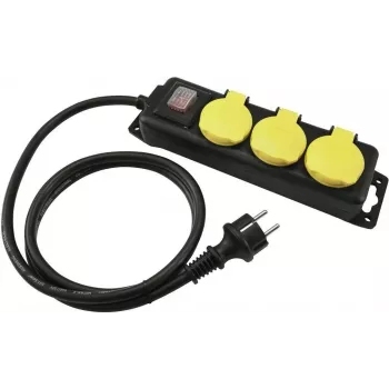 Regleta de enchufes EUROLITE 30240117 — 3 tomas, IP44, cable de 3 m