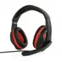 Auriculares gaming con cable GEMBIRD GHS-03 — 20–20000 Hz, cable de 2 m, 250 g, negro/rojo