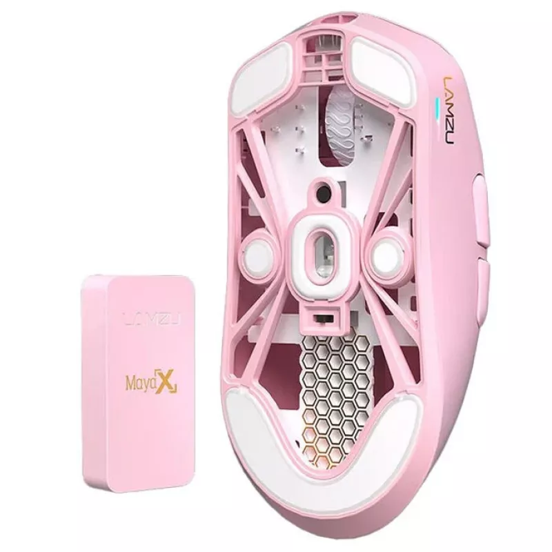 Ratón Lamzu MAYA X 8K inalámbrico gaming rosa claro USB