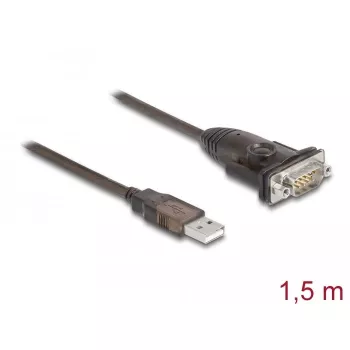 Adaptador DeLOCK USB 2.0 Type-A a serie RS-232 D-Sub 9 pines conector macho 1,5 m