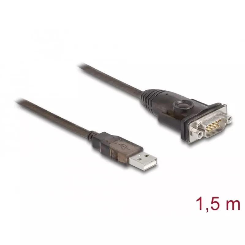 Adaptador DeLOCK USB 2.0 Type-A a serie RS-232 D-Sub 9 pines conector macho 1,5 m