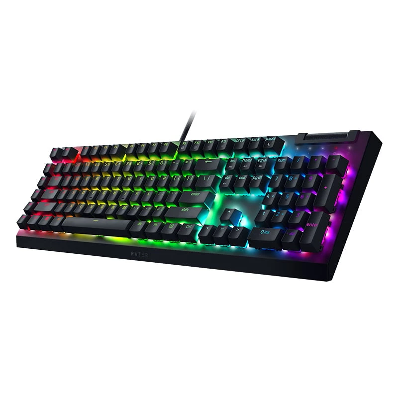 Razer BlackWidow V4 X Teclado mecánico para gaming, interruptores amarillos, distribución US, con cable, Negro