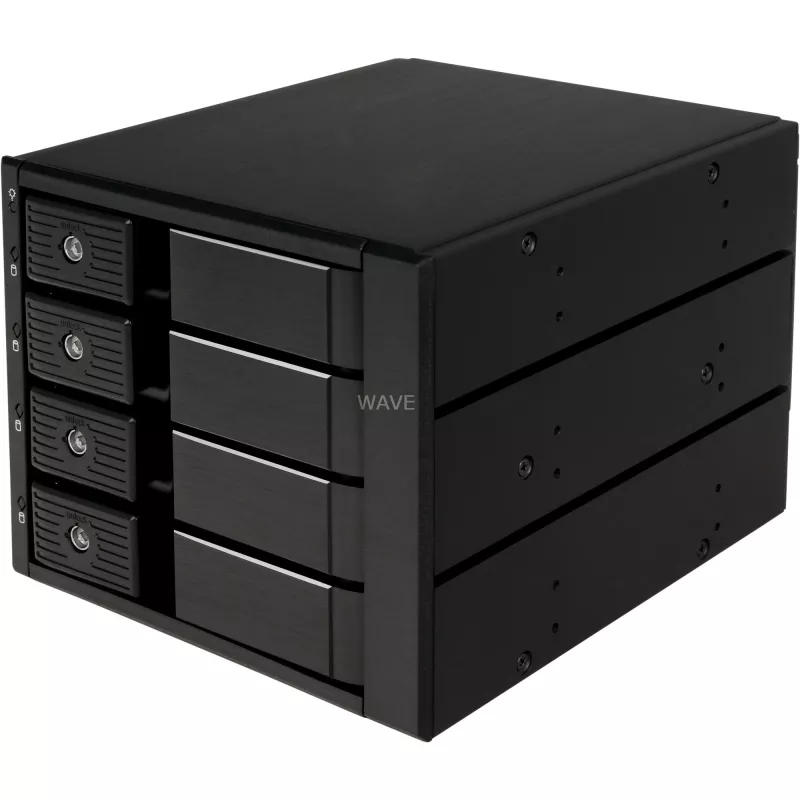 Caja externa SilverStone SST-FS304-12G de 3,5 pulgadas, 4 bahías – negra