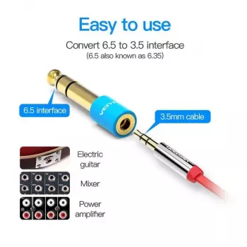 Adaptador de audio 6.35MM a 3.5MM / VAB-S01-L Vention