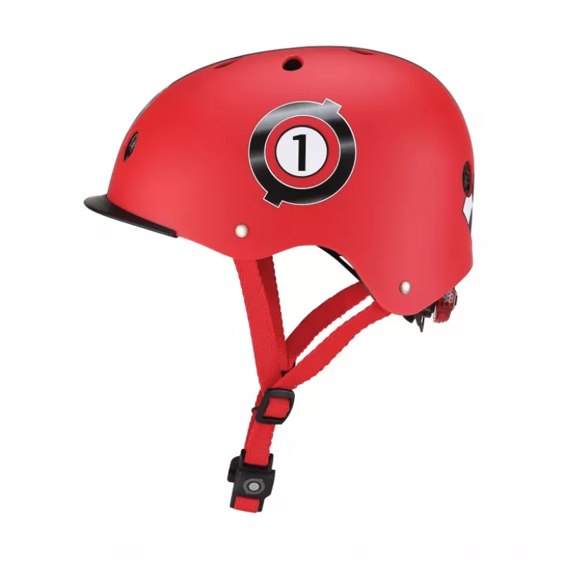 Casco de protección GLOBBER Elite Lights XS/S 48–53 cm rojo