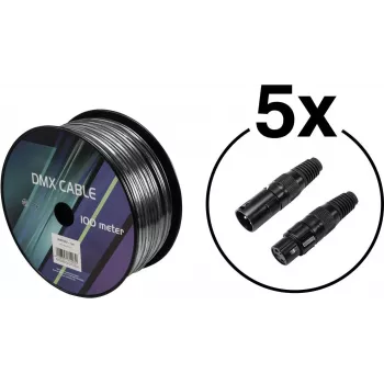 Set de cables DMX EUROLITE 20000429 — 2×0,22 mm² conductores, rollo de 100 m