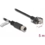 Cable de red DeLOCK M12 D-codificado 4 polos conector hembra a conector macho RJ45 Cat5e 5 m negro