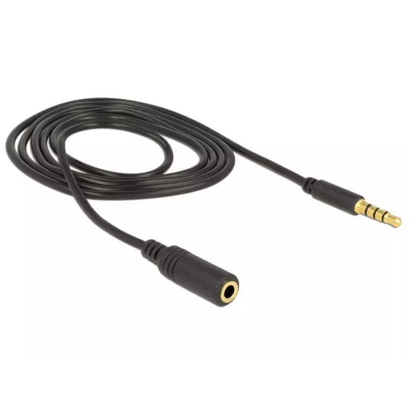 Cable de audio 3,5 mm conector macho a conector hembra DeLOCK 84666 negro 1 m