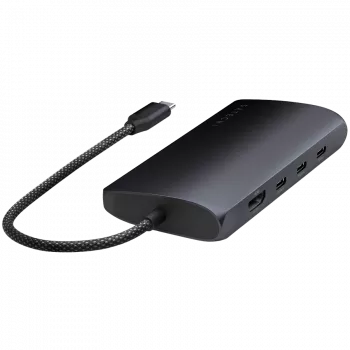 Adaptador multipuerto USB-C Satechi ST-P8KED — 6 conexiones, compatible con resolución 8K
