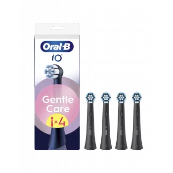 Oral-B iO Gentle Care cabezales de cepillo de repuesto, negro, 4 uds.