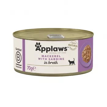 APPLAWS caballa con sardina en caldo - alimento húmedo para gatos - 70g