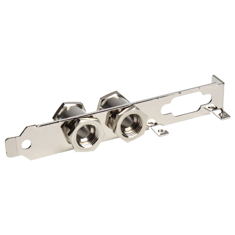 Koolance tapa de ranura PCI con 2 pasacables G1/4 pulgadas – plateada