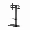 Soporte de TV de suelo GEMBIRD TVS-86ST-01 para televisores de 43–86 pulgadas, negro, base de vidrio templado, VESA 100x100–600x400, máx. 60 kg