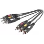 SpeaKa Professional Cable de conexión AV RCA compuesto [3x conector macho RCA - 3x conector macho RCA] 2 m negro (SP-7869864)