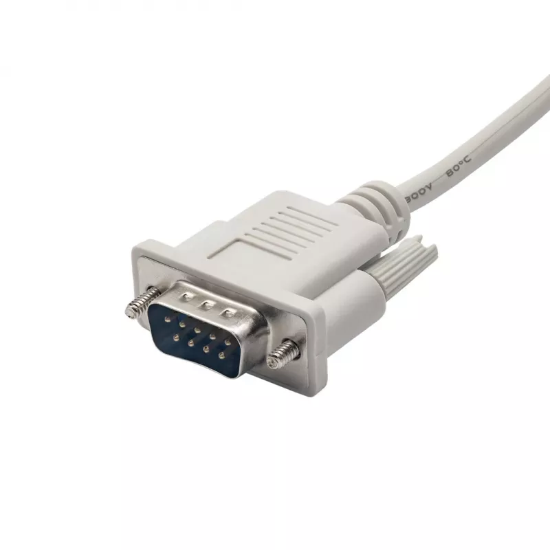 Cable serie RS-232 Akyga AK-CO-03, D-Sub 9 pines conector macho/macho, no cruzado, 2 m, blanco