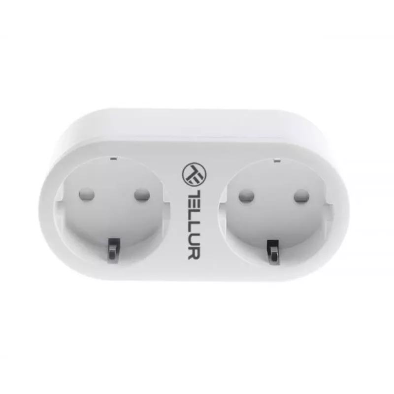 Tellur WiFi AC doble enchufe, medición de consumo energético, 16A, 2400W
