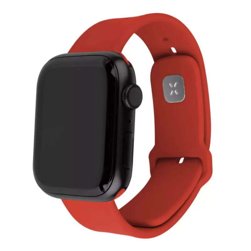 Fixed | Set Sporty Strap para Apple Watch 42/44/45 mm | 170-235 mm | Rojo | Silicona