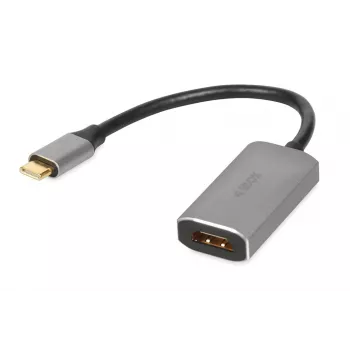 Cable adaptador IBOX USB-C a HDMI, modelo IACFAK, USB-C (conector macho) a HDMI (conector hembra), 4K 60 Hz, conector recto, plateado