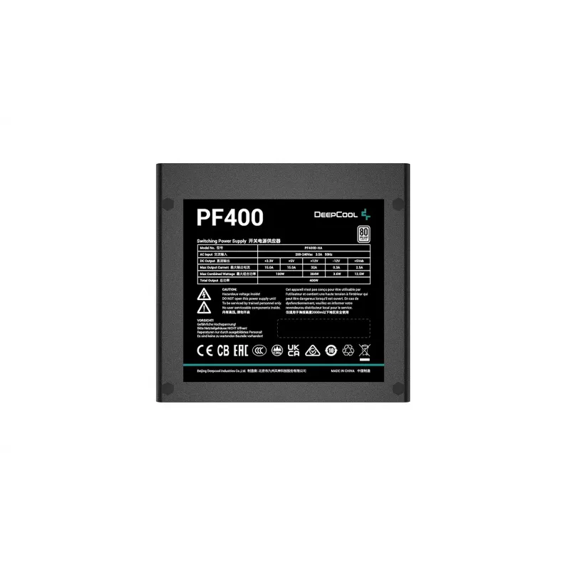 Fuente de alimentación DeepCool PF400 400W, ATX, negro
