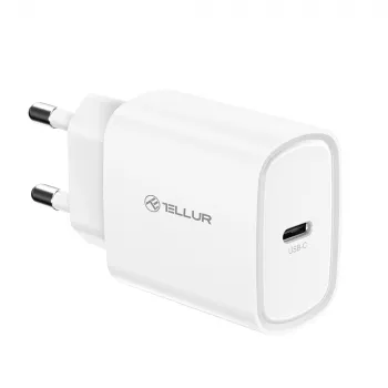 Cargador de pared Tellur TLL151421 20W USB-C PD carga rápida para teléfonos y tablets