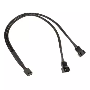 Cable en Y para ventilador PWM Kolink de 1 a 2, 35 cm, negro, con funda trenzada, modelo PGW-AC-KOL-111