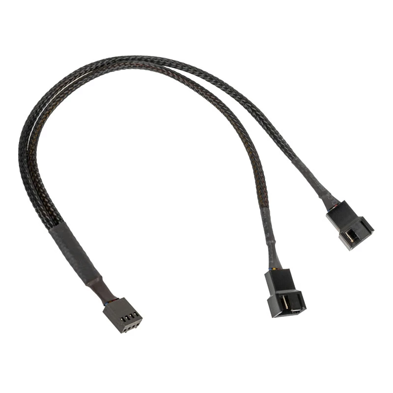 Cable en Y para ventilador PWM Kolink de 1 a 2, 35 cm, negro, con funda trenzada, modelo PGW-AC-KOL-111