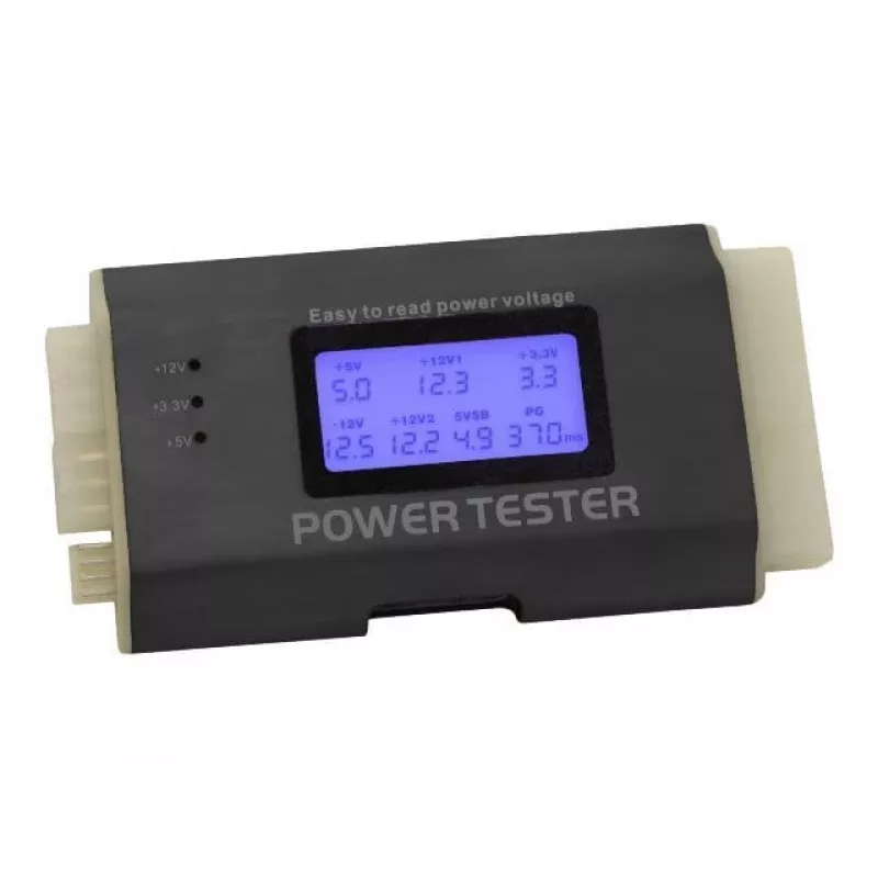 DeLOCK 18159 comprobador de fuentes de alimentación III para ATX/BTX/ITX, negro/blanco
