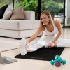 Esterilla de gimnasia para yoga, pilates, fitness, 183x61 cm, grosor 6 mm, material TPE, negra, REBEL ACTIVE