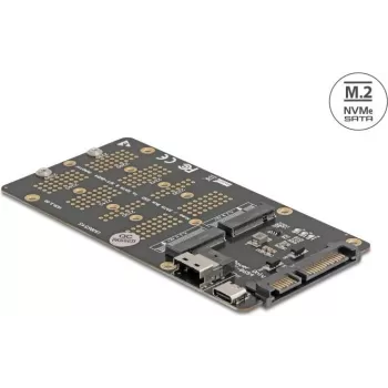 Convertidor DELOCK SSD M.2 Key M NVMe a SFF-8654 y M.2 Key B (modelo 64355)