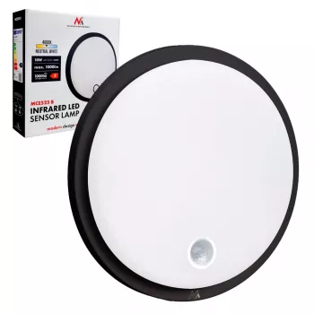 Lámpara LED con sensor PIR MACLEAN MCE525 B – aplique de pared exterior, LED activada por movimiento